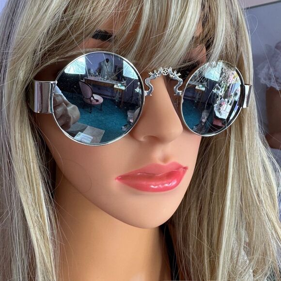 Zara Silver Safari Sunglasses with Black Accents - Picture 1 of 15